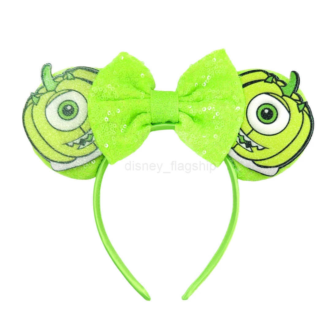 Disney Mickey Mouse Headband Bat Pumpkin Shining Bow Halloween Shining Ears Hair Holiday Party Role Playing Girl Lesbian Hair AccessoriesXJ250504