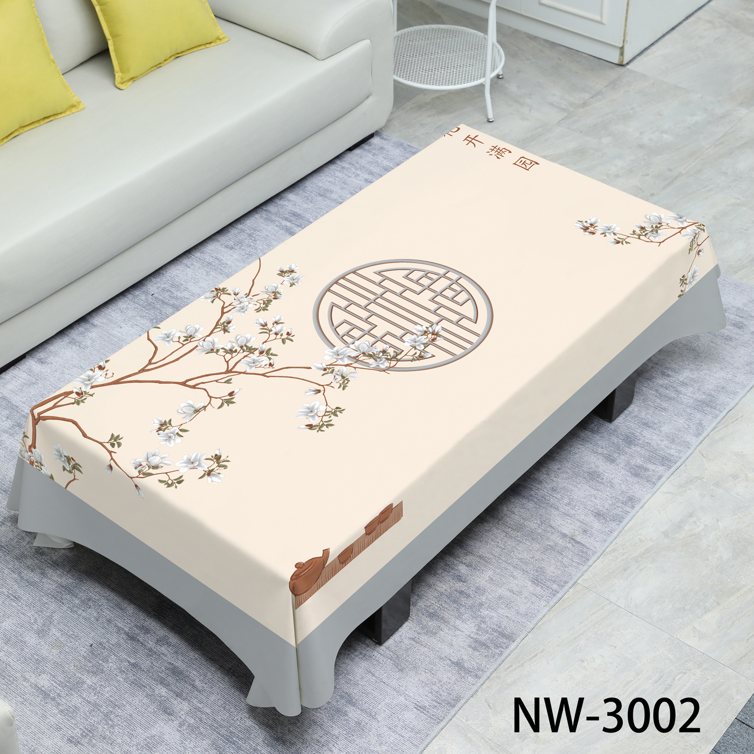 A861 Waterproof & Oil-Proof Coffee Table Cloth - Washable Yarn Fabric for Easy Cleaning