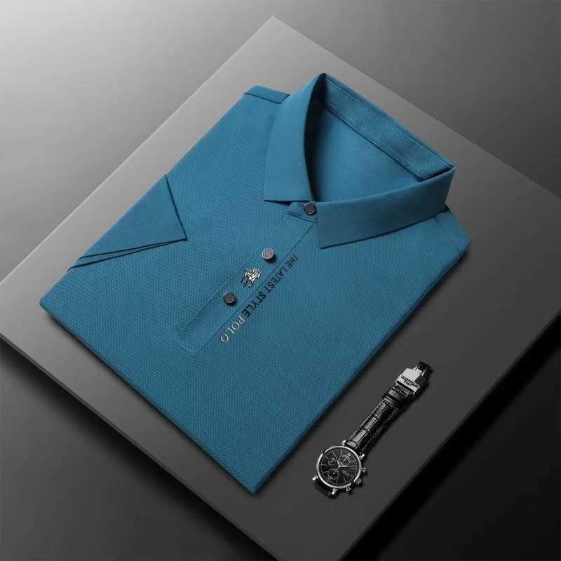 2015 Luxury Mens Short Sleeve High Quality Ice Silk Comfortable Golf Top Designer Brand Polo Shirt Summer Casual T-shirt W250504