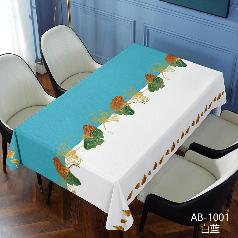 A866 Manufacturer Simple European Household Tablecloth No-Wash Oil-Proof Stall PVC Rectangular Table Mat Coffee Table Tablecloth Wholesale