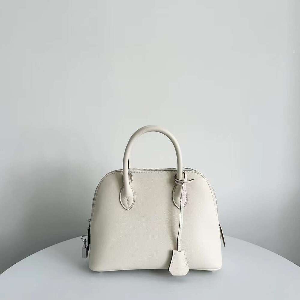 Hand sewn high-end bowling 25 shell bag Bolide top layer cowhide niche crossbody handbag for women