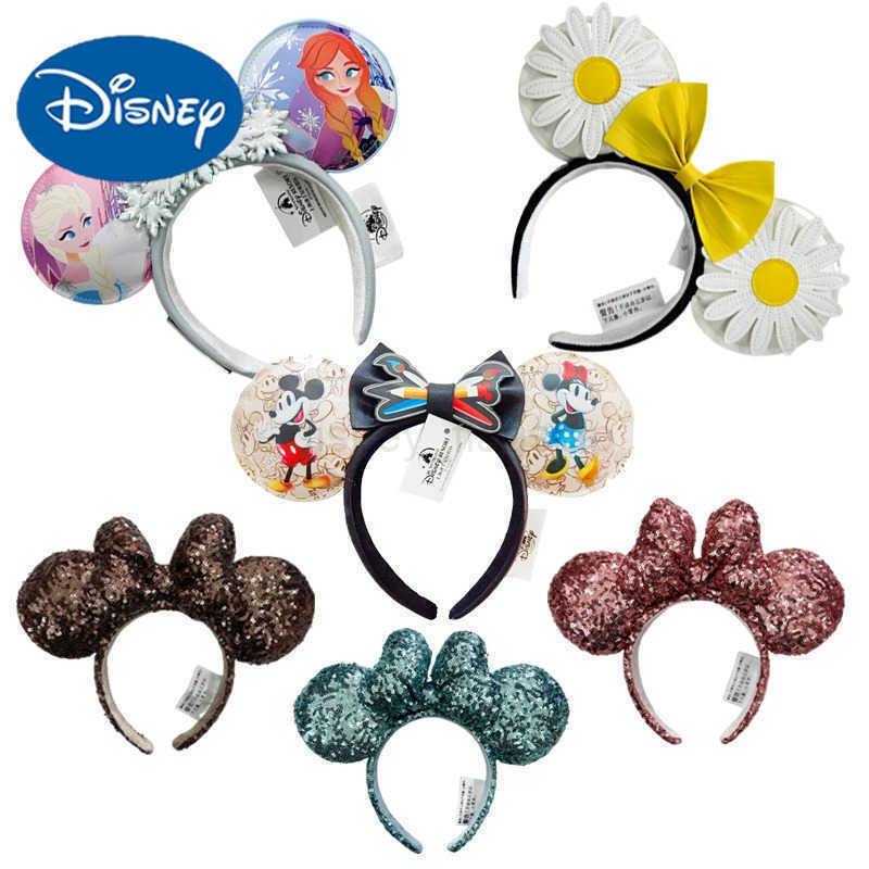 Disney 2024 Disney Mouse Ear Strap Holiday Party Frozen Bow Hair COSTUME Headband Cosplay Plush Adult/Children Headband GiftXJ250504