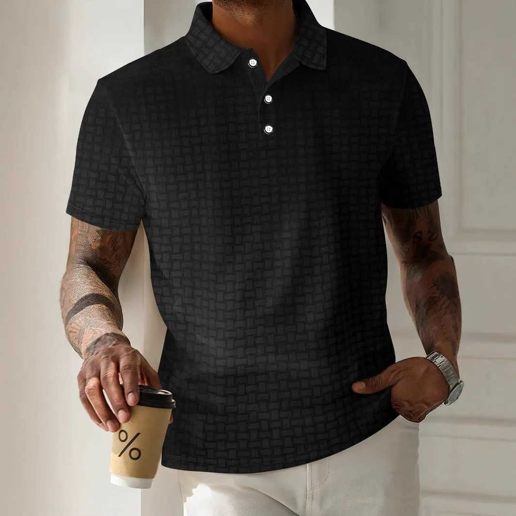 Best selling new summer mens thick Corduroy jacquard simple casual business loose polo shirt short sleeved T-shirt W250504
