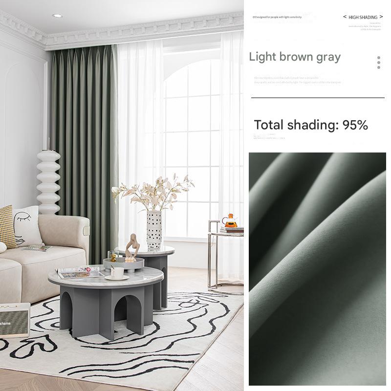 B9 double-sided chenille full blackout curtain finished bedroom high-grade cream style whole house custom Shaoxing Keqiao curtain