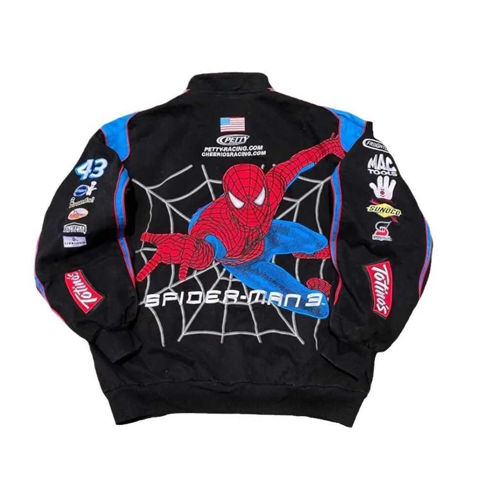 2023 Autumn/Winter New Cross border Jacket Sports Spider Print Casual Long Sleeve Motorcycle Style Jacket H25504