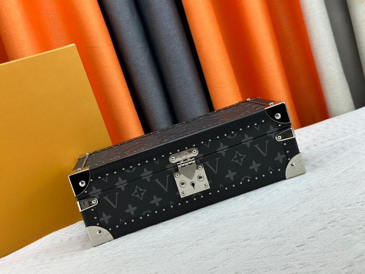 2025 Designer Vintage black flower letter logo leather Hard box home storage box luxury high quality Item watch jewelry storage bin fashion brand item storage box