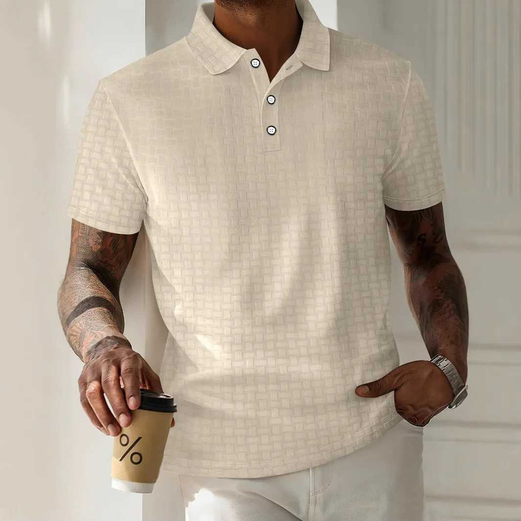 Best selling new summer mens thick Corduroy jacquard simple casual business loose polo shirt short sleeved T-shirt W250504