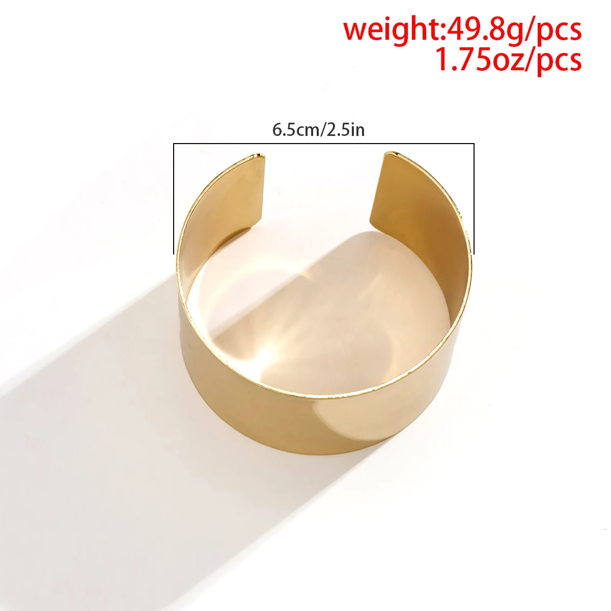 Lacteo Gold Smooth Wide Cuff Bracelet Simple Open Large Bracelet Female Charm Jewelry Fashion Punk Gift 250427