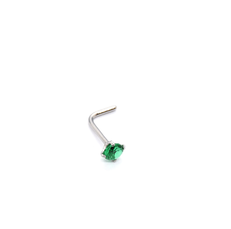 Right Grand Implant Grade ASTM F136 Titanium 20G 2mm Round CZ Nose Screw Studs Rings Piercing Jewelry