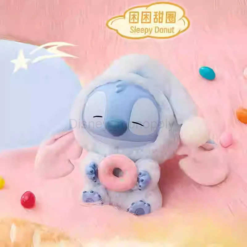 Disney Stitch Eat Something Before Sleep Series Blind Box Toy Mystery Box Anime Figure Stitch Doll Ornaments Kid Fluffy Dolls Toy Gifts Z250504