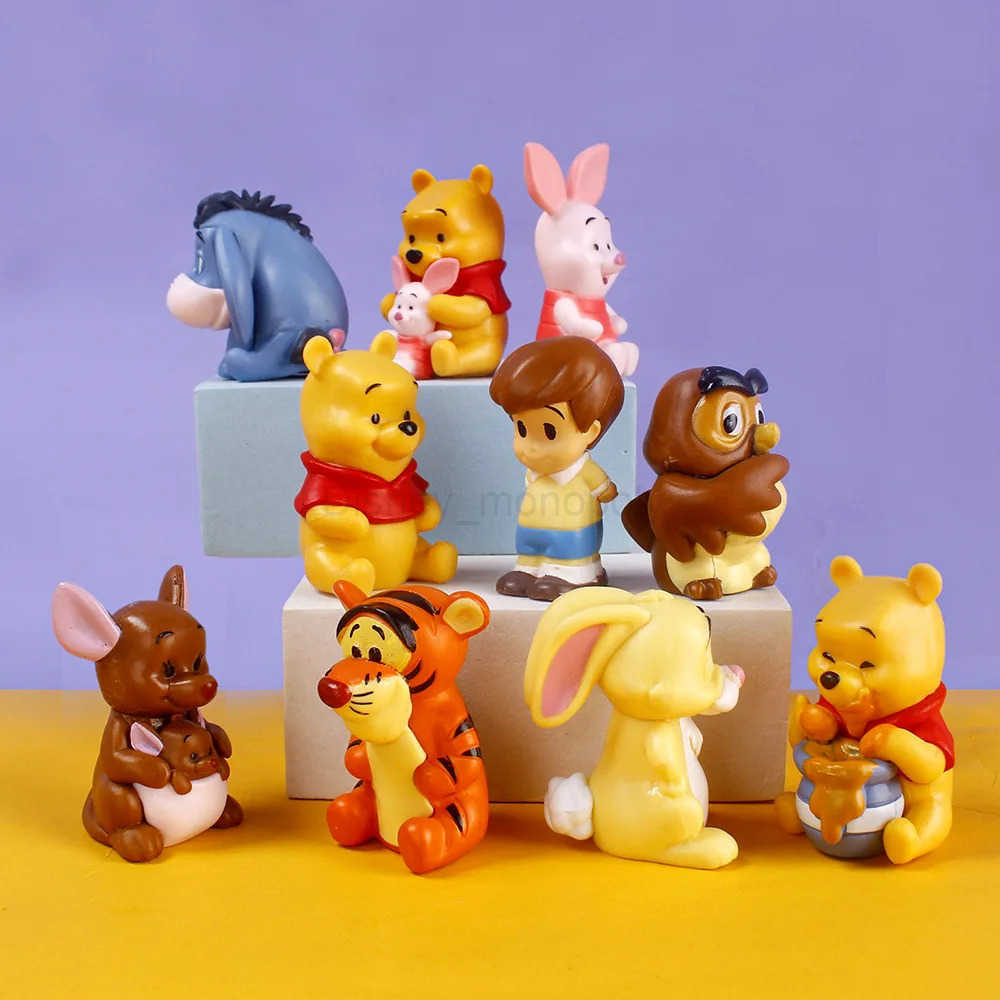 Disney Cartoon Winnie The Pooh Piglet Tigger Eeyore Rabbit Owl Anime Action Figures Toys Collection Model Doll For Kids Christmas Gift Z250504