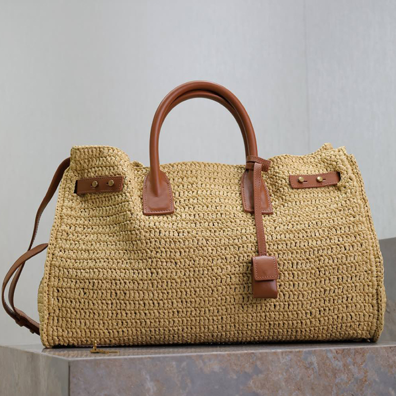 Designer Bag Straw Raffia Knitting Tote bag Beach handbags for Women Hand-woven Basket Holiday classic panier small braided Single Shoulder hand-carry Bag