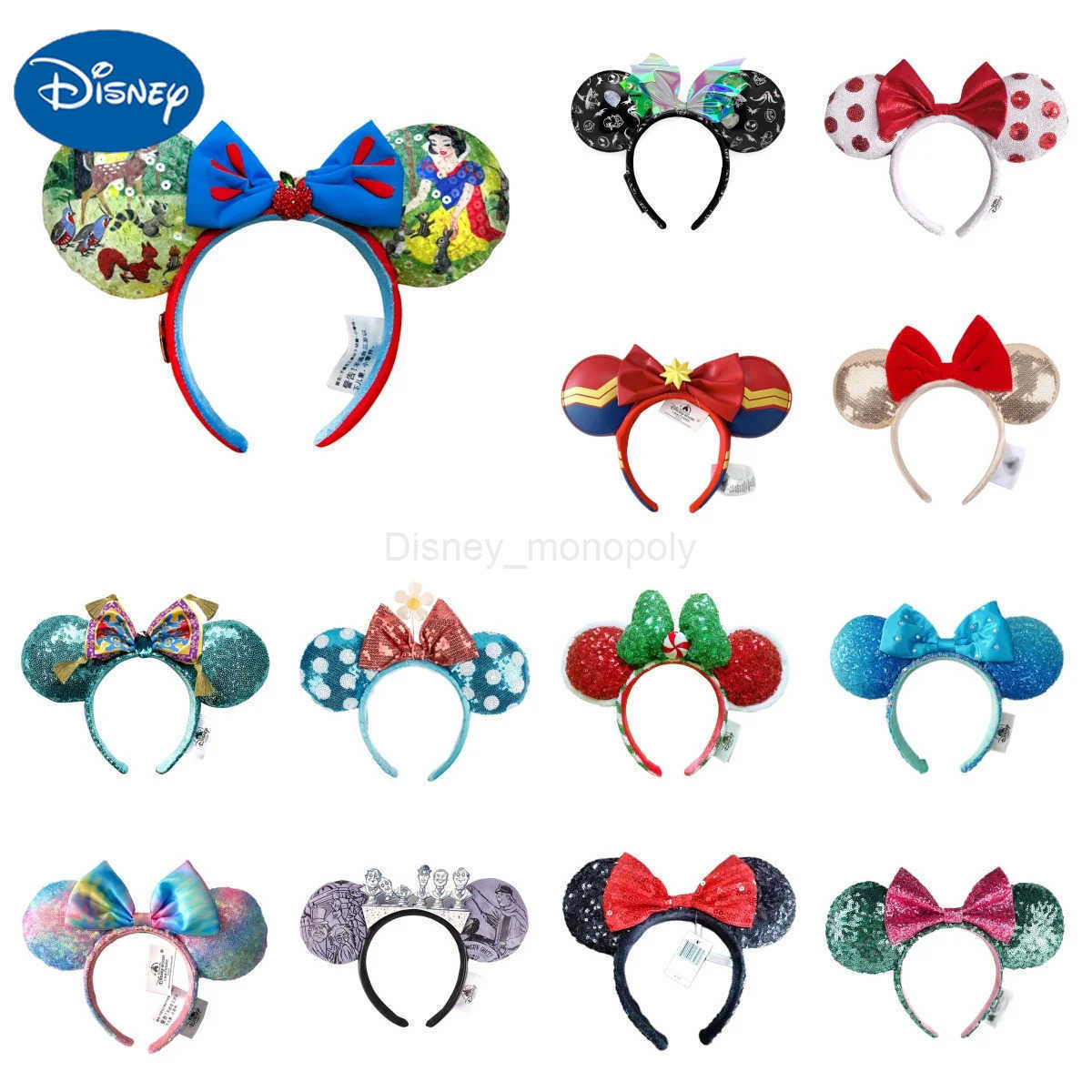 Disney Mickey Mouse Ear Headband Mermaid Peter Pan Holiday Party Headwear EARS COSTUME Cosplay Plush Adult/Kids Christmas Gift Z250504