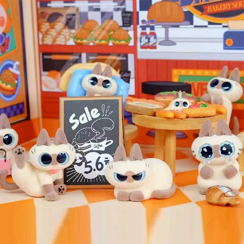 Mysterious Box Original Azuki can be customized for Azukisans daily life 1 and 2 series Siamese cat cute model blind box Caixa Sorpresa Free shipping