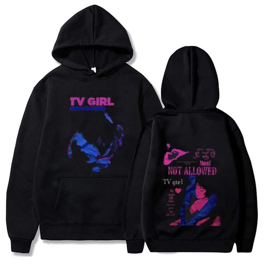 TV Girl Who Really Cares Music Album Hoodie Harajuku Hooded Sweatshirts TV Girl Hooded Pullover Men Women Casual Streetwear Tops X250504