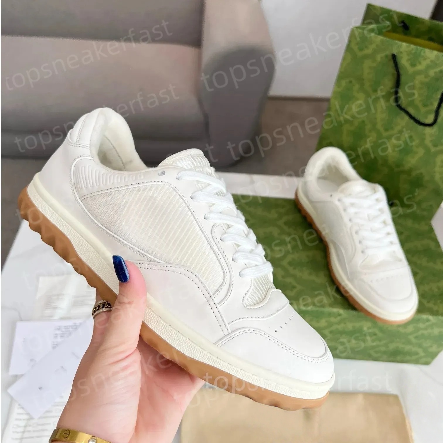 Designer Couple Flat Casual Shoes Vintage Leather Embroidery Sneaker Vintage Fashion Womens High Quality Luxury Men Trainers
