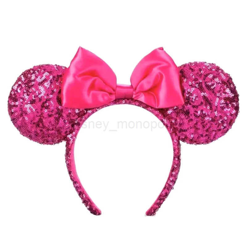 Disney Mickey Mouse Ear Headband For Women Disneyland Mickey Ears Plush Sequin Birthday Gift Party Cosplay Girls Accessories Toy Z250504