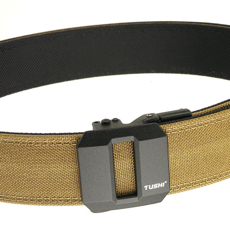 Hard for Men Gun Belt EDC Metal Automatic Buckle IPSC Nylon Outdoor Sports Girdle Male Military Belt 241128