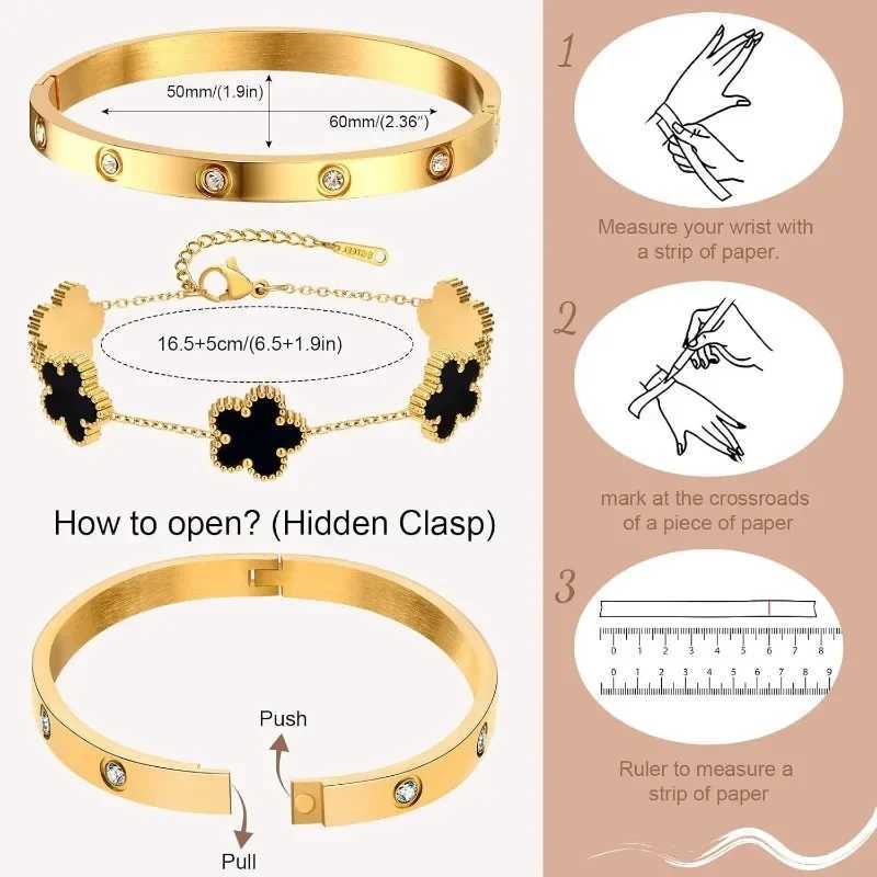 2-piece Stackable Gold Bracelet Jewelry Set 14K Gold Plated Flower Tar Free Cubic Zirconia Bracelet Luxury Gift X250504