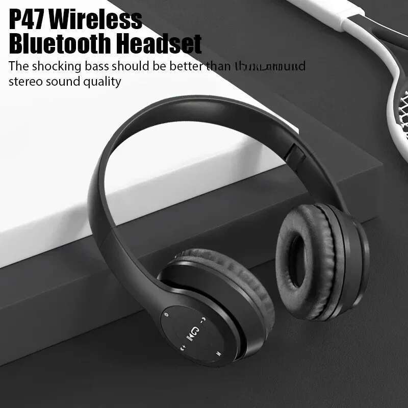 Casque Bluetooth sans fil P47 avec micro-casquets Hélords stéréo Écouteurs de jeux sportifs pour les écouteurs de jeu PC PC