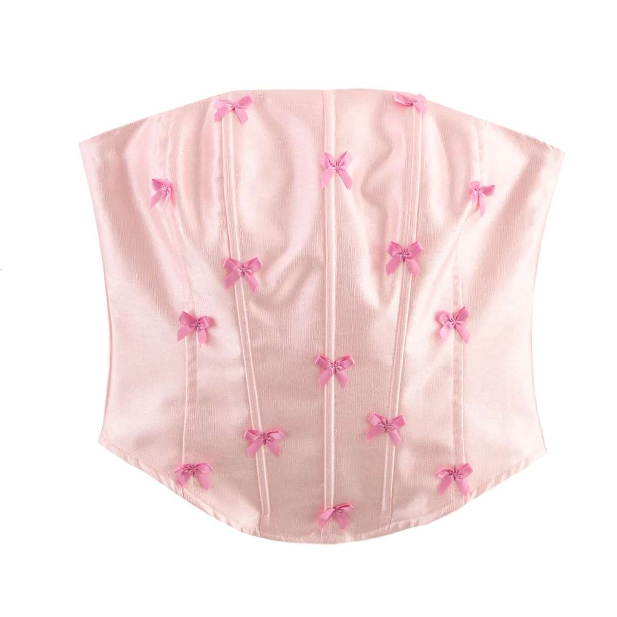 Y2k Summer Two Piece Ski Set Sweet Girl Heart Bow Tube Top and Mini Suit Womens Clothing n Unique 250430e