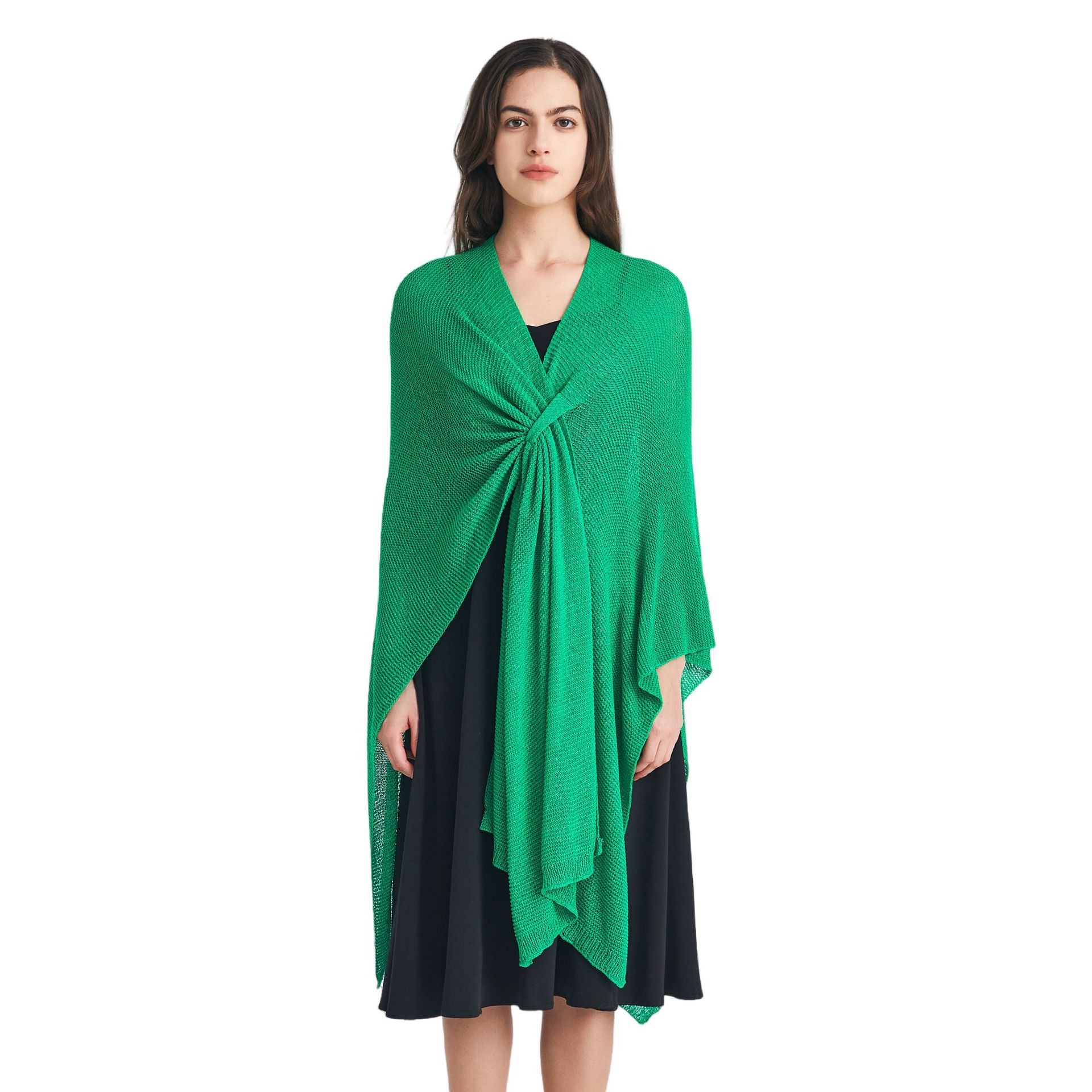 K610 Hot cross-border foreign trade Europe and the United States spring, summer and autumn new women's outer wear solid color knitted shawl whole