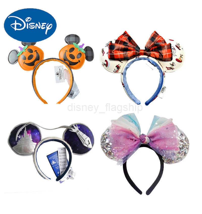 Disney Rainbow Bow Mickey Mouse Headband New Shanghai Disney Ears COSTUME Headband Role Playing Plush Adult/Children Headband GiftXJ250504