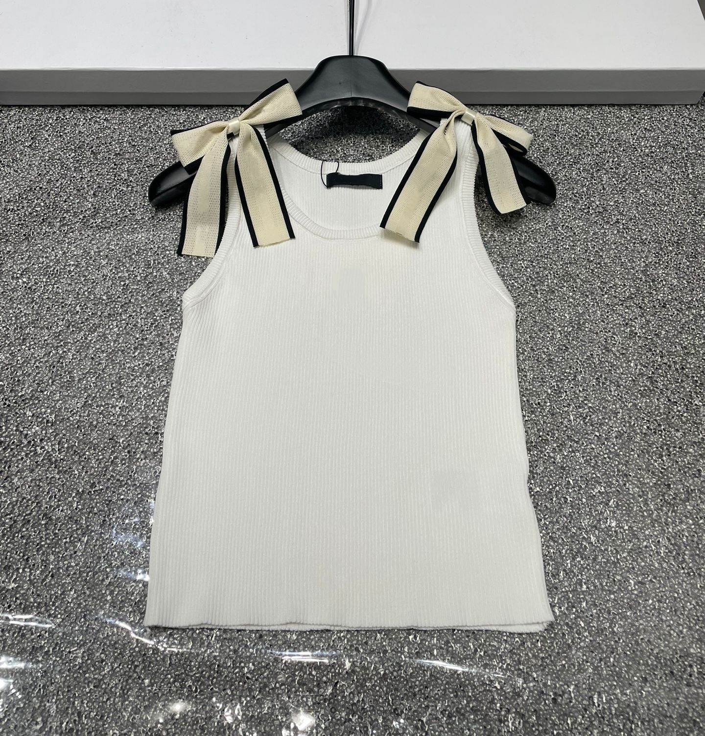 Designer women's vest letter T-shirt sleeveless shirt black and white striped knitted vest shorts classic elastic top