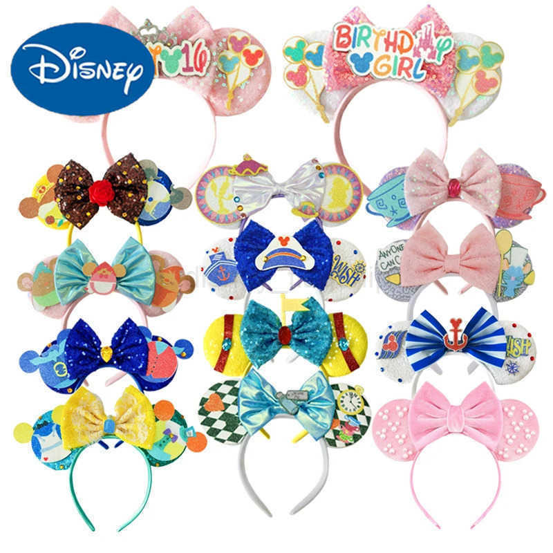 Disney Birthday Party Mickey Mouse Ear Headband Makeup Princess Decoration Role Playing Costume Holiday Gift Girl/AdultXJ250504
