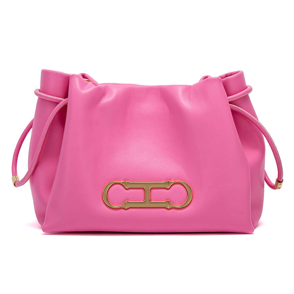 CHCH Fashion Trendy Letter Bundle Mouth Commuter Leisure Single Shoulder Crossbody Light Luxury Texture Bucket Bag