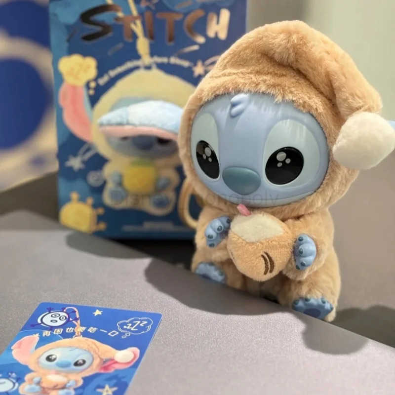 Disney In Stock Disney Stitch Eat Something Before Sleep Series Blind Box Toy Doll Anime Figure Stitch Doll Ornaments Surprise Toy Gift Z250504