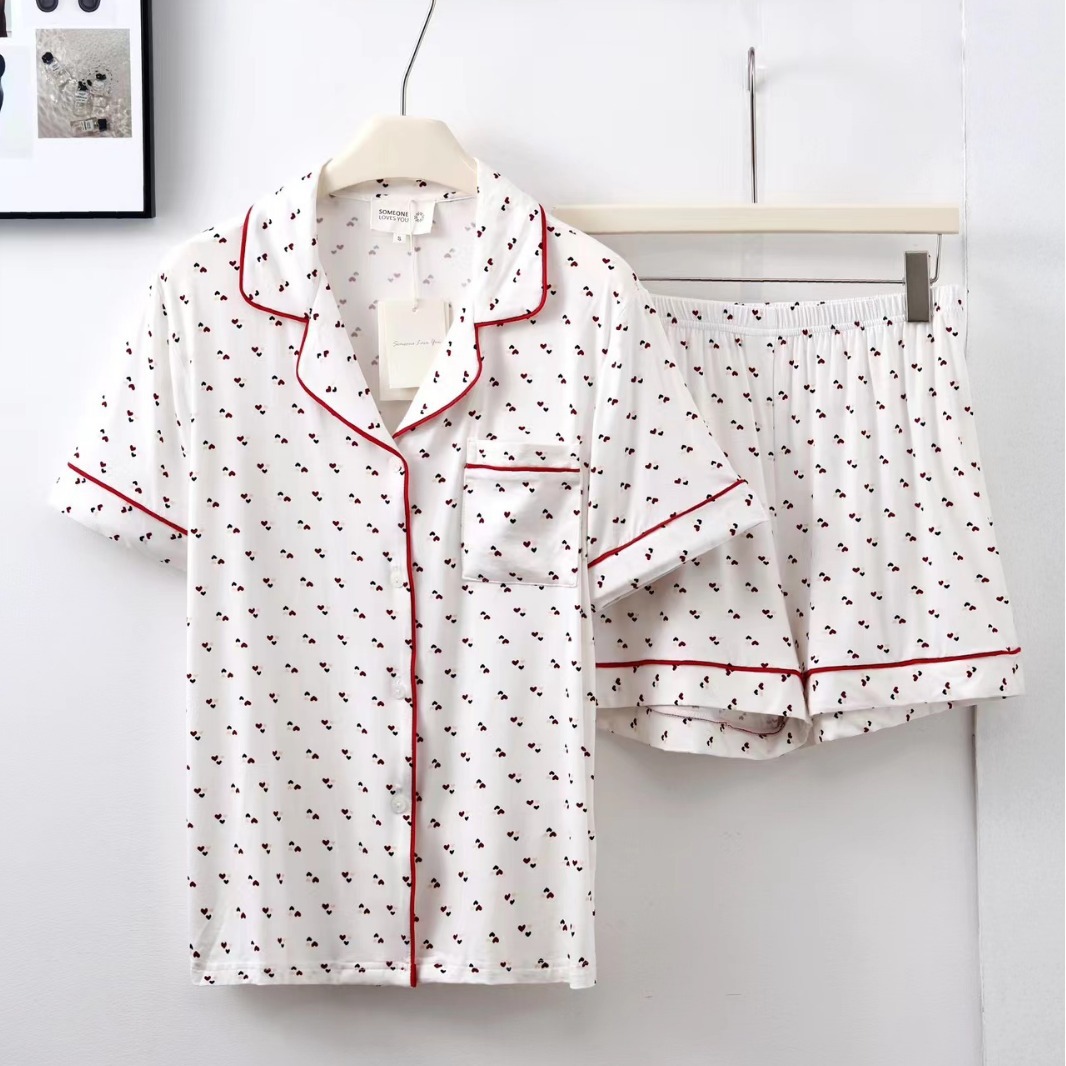 B911-New style pajamas for women autumn and winter long sleeve round neck thin two-piece home clothes suit