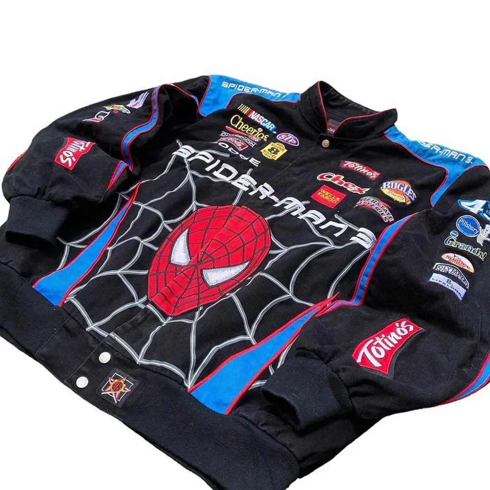 2023 Autumn/Winter New Cross border Jacket Sports Spider Print Casual Long Sleeve Motorcycle Style Jacket H25504