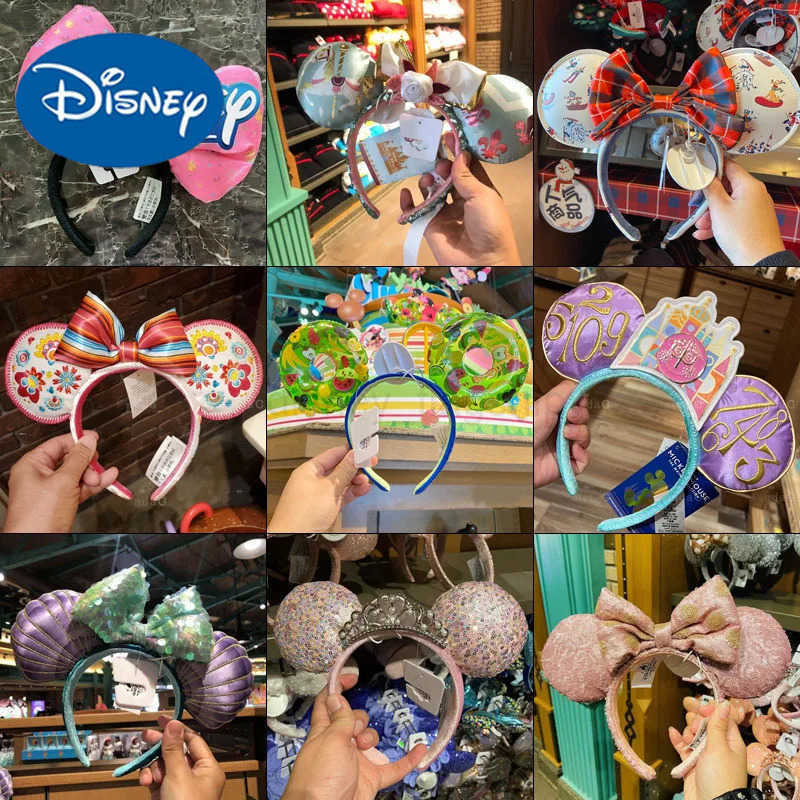 2024 Disney Mickey Mouse Headband Disney Minnie Ears Plush Headwear Childrens Boys and Girls Beauty Toys Role Playing Party DecorationXJ250504
