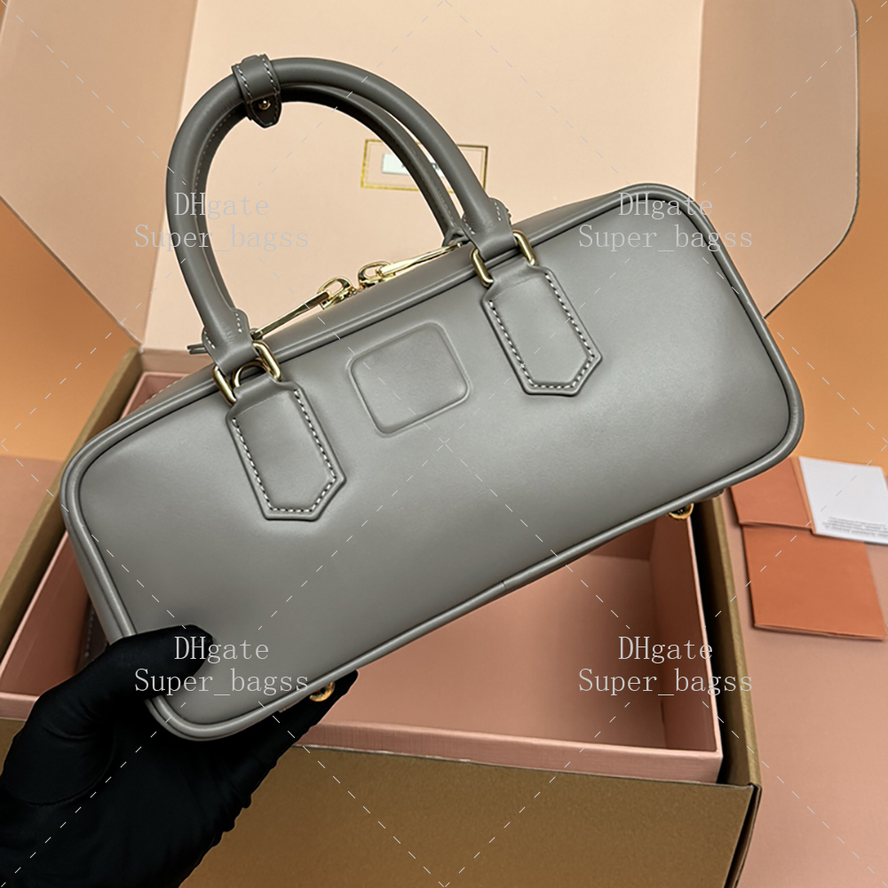 27CM Arcadie Bostdn Bag Exact Mirror Ouality Designer Top Handle Bag Crossbody Bag Vintage Bowling Bag With Gift Box M3213A