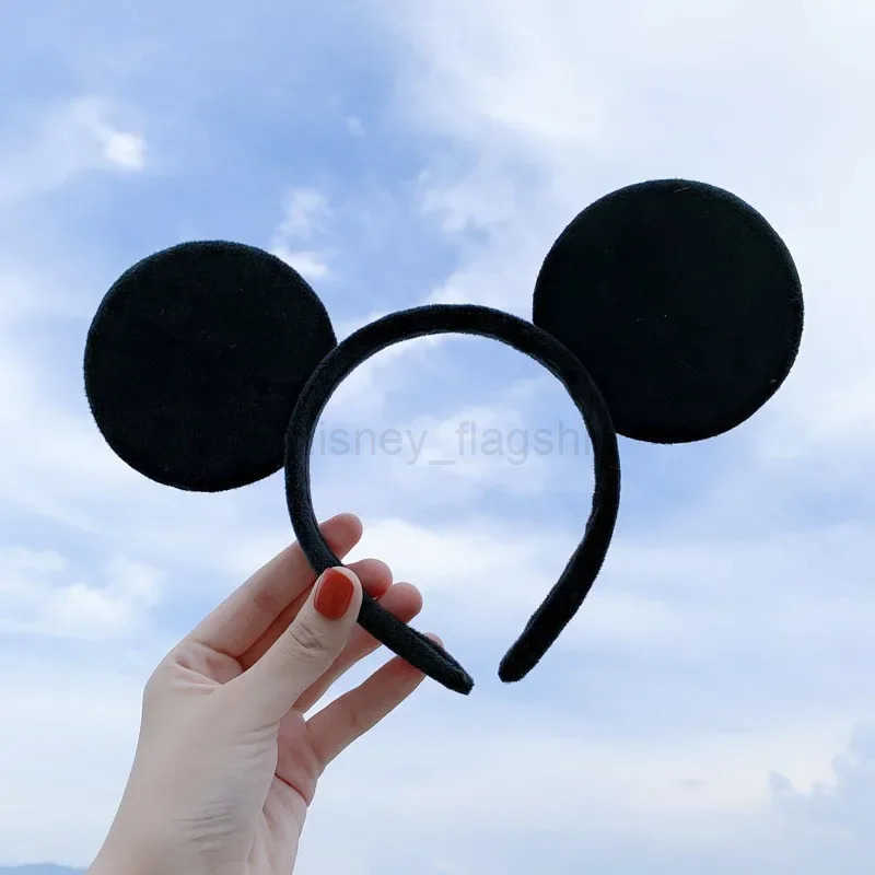 Disney Mickey Mouse Ears Headband Entertainment Park Hair Ring Fish Scale Glitter Mesh Pie Headband Girl Toy BirthdayXJ250504