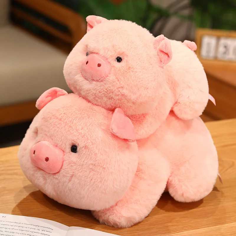 25cm/9.84 inch funny Tuantuan pig plush toy lying pig doll sleeping pillow cartoon Tonghuashun pig doll toy girl birthday gift room decorationT250504