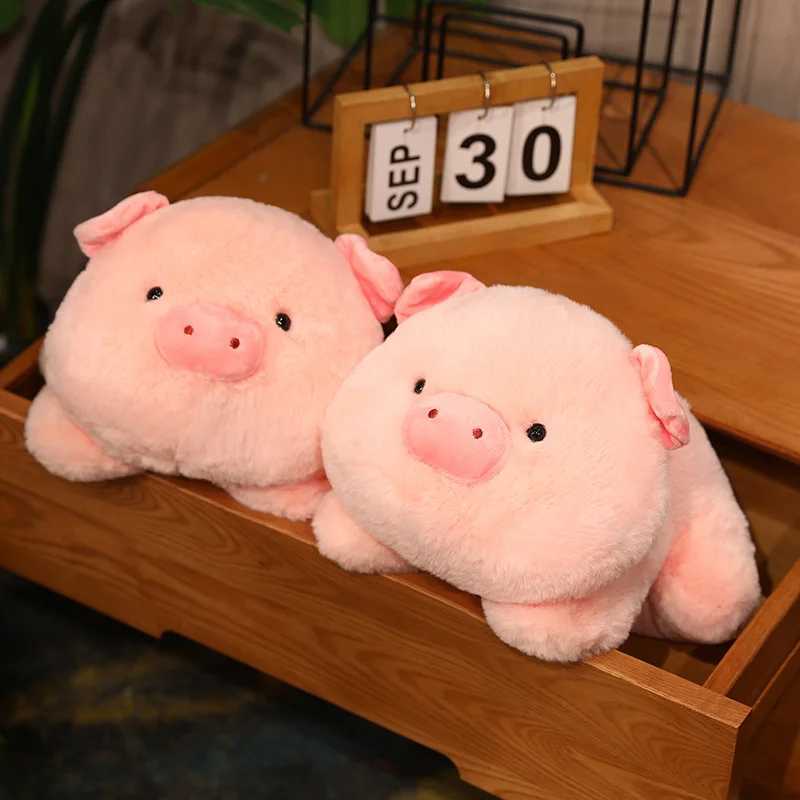 25cm/9.84 inch funny Tuantuan pig plush toy lying pig doll sleeping pillow cartoon Tonghuashun pig doll toy girl birthday gift room decorationT250504