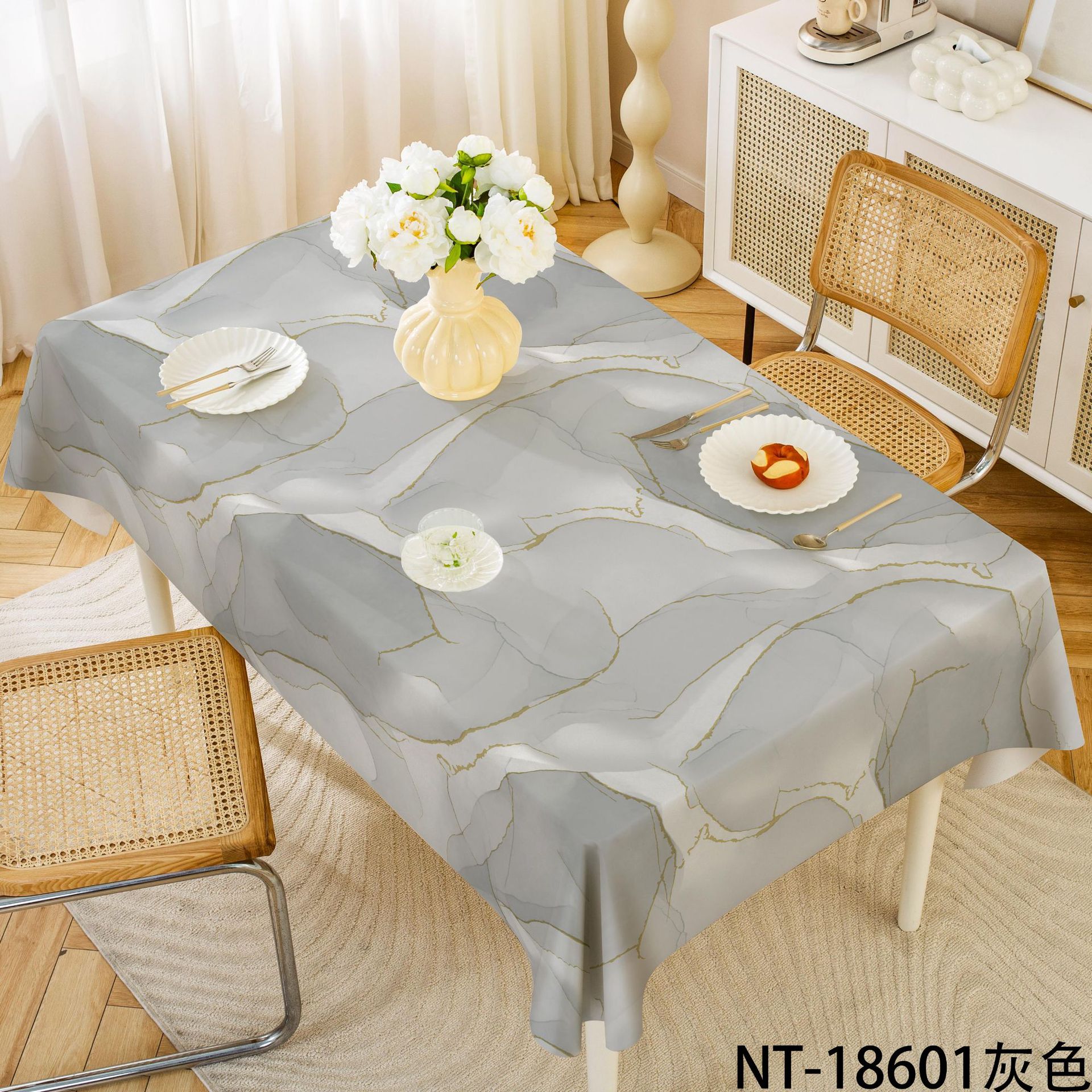 A864 Manufacturer Household Waterproof and Oil-proof Plaid Tablecloth Disposable PVC Rectangular Table Mat Square Table Coffee Table Tablecloth Wholes