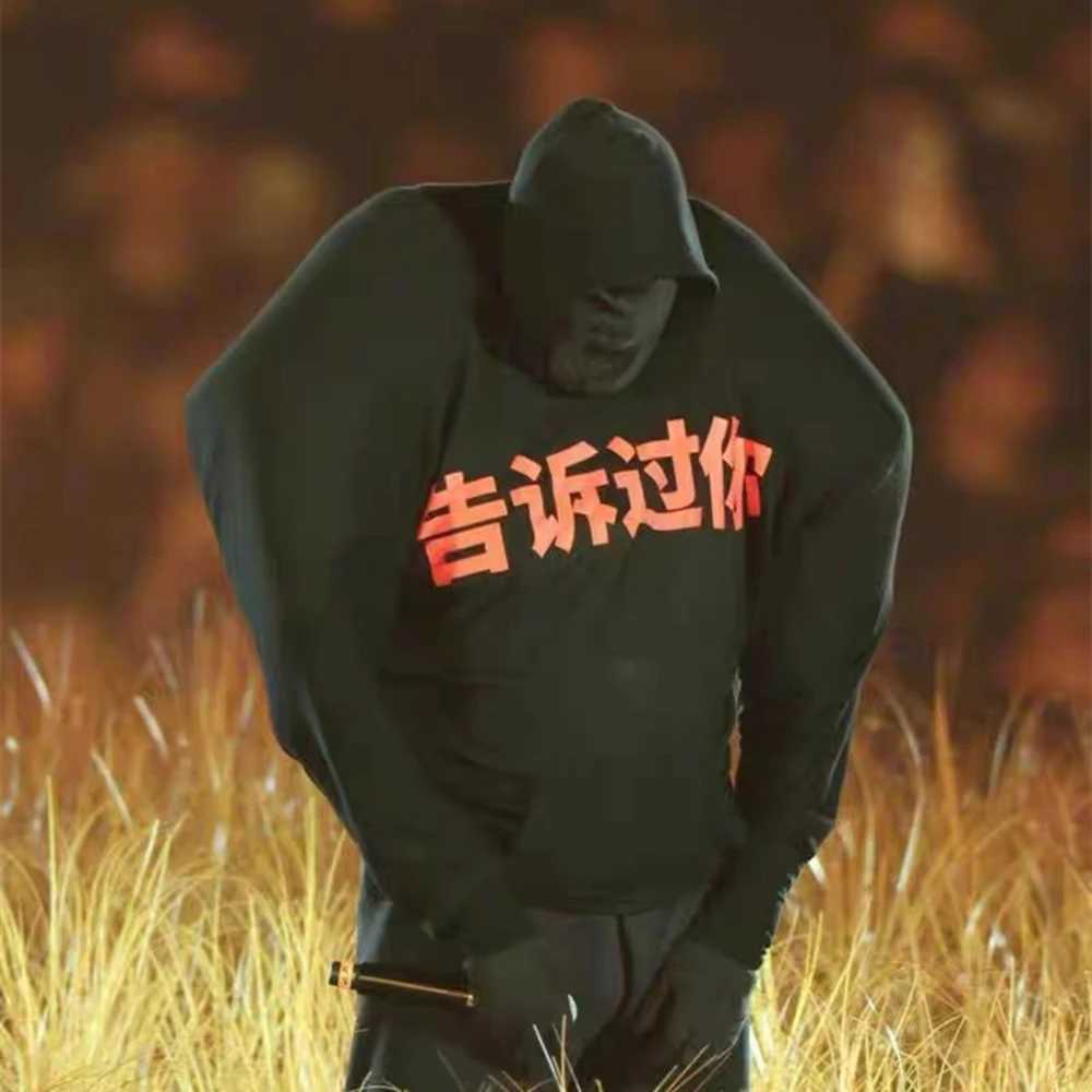 Yao888 Fashion West Tell You Graphic Printing Concert Style High Quality 1 1 Hoodie Pullover Streetwear Super Large Hoodie X250504