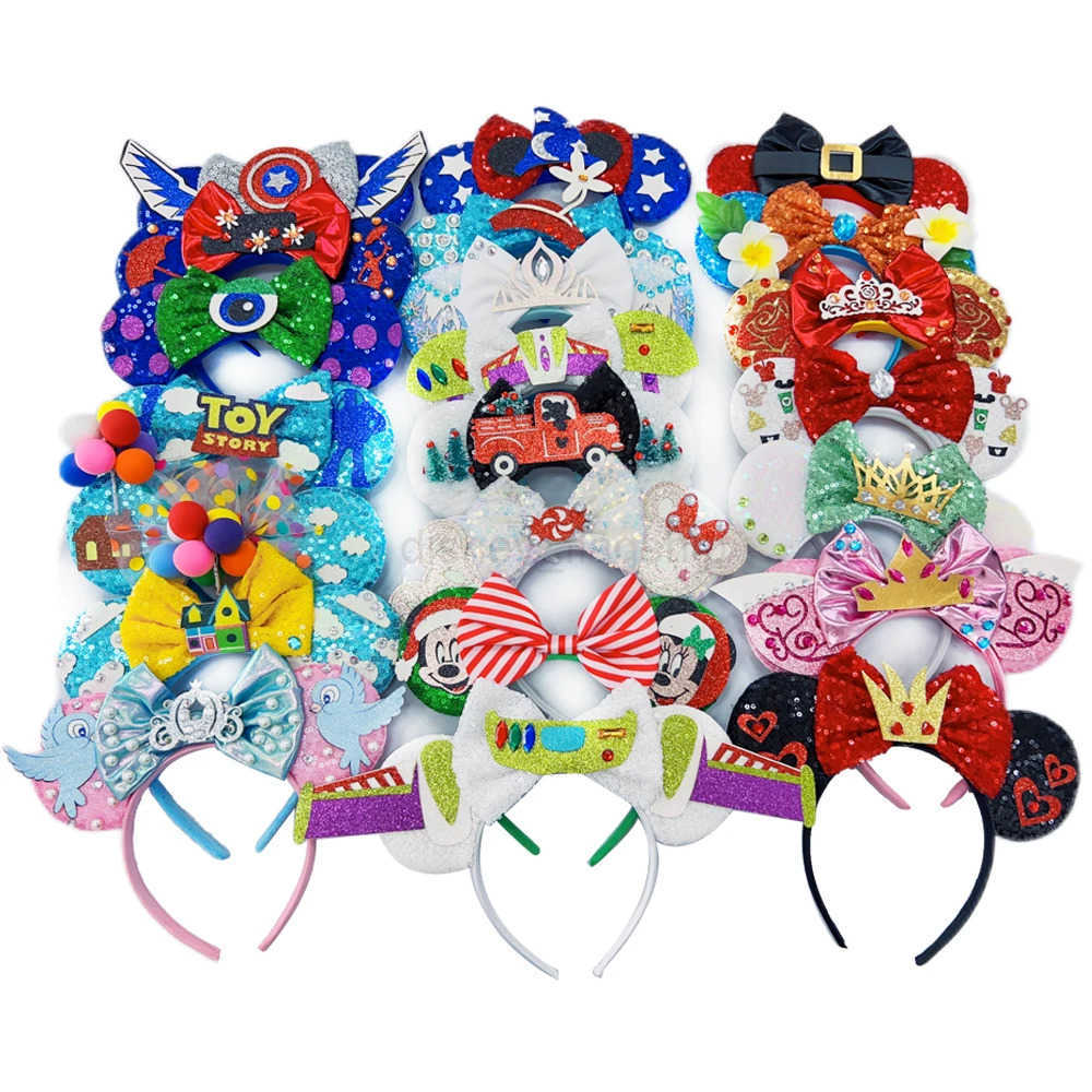 Disney Latest Festival Party Mickey Mouse Ears Headband For Kids Festival Spider Bat Hairband Kids Party Hair AccessoriesXJ250504