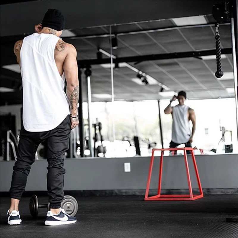 Mens Brand Gym Clothing Bodybuilding Singlets Sports Tank Top Man Shirt Muscle Guys Slveless Vest Casual Cotton Top X250504