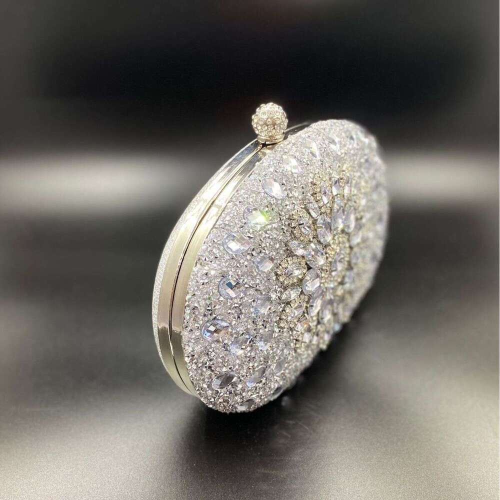 Dinner Bag New Shell Full Of Sparkling Powder Glass Water Diamond Birthday Wedding Party Fashion Handheld Evening Bag KQ