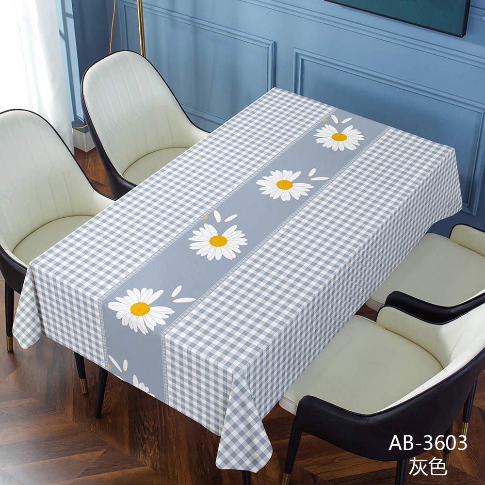A862 Manufacturer Household Waterproof and Oil-proof Plaid Tablecloth Disposable PVC Rectangular Table Mat Square Table Coffee Table Tablecloth Wholes