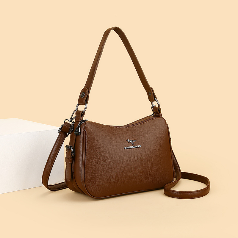 New simple fashionable versatile and elegant single-shoulder underarm bag, crossbody bag, high-end soft leather women's bag