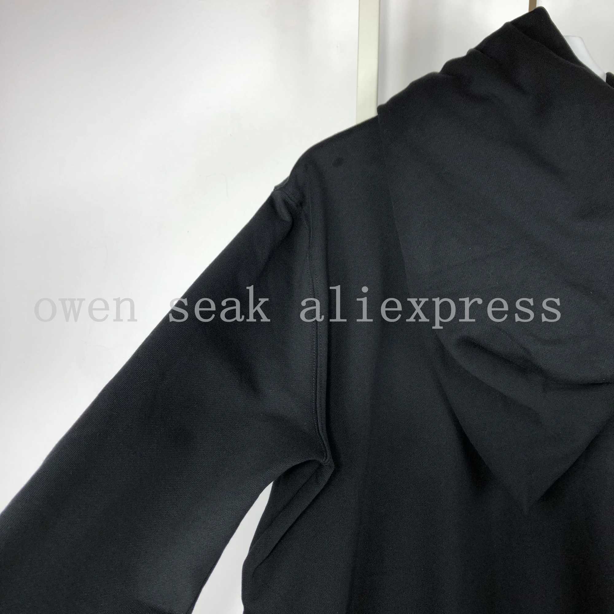 Owen Seak Men Hoodies Sweatshirts Gothic Mens Clothing Classic Autumn High Street Hip Hop Women Solid Black Zip Hoodies Jacket X250504