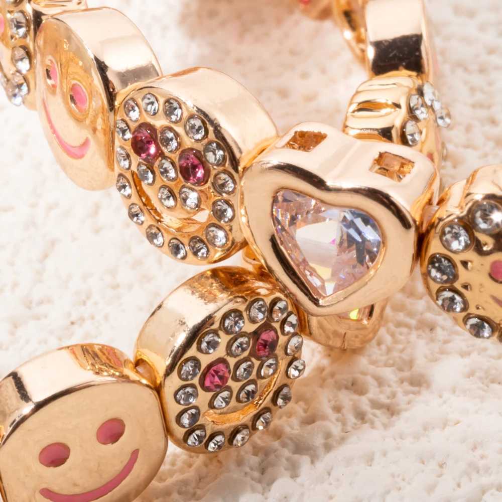 2024 New Gold Happy Love Bangle For Wen Zirconia Charm Beaded Elastic Bracelets X2505041