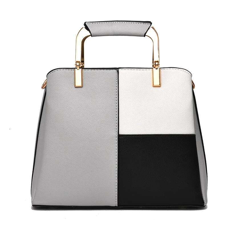 Women's Fashion Color Matching Handbag Simple Casual Large Capacity Shoulder Messenger Bag