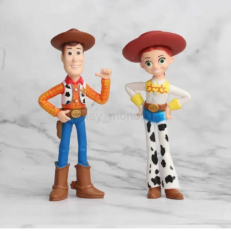Disney 7PCS Disney Toy Story 4 Action Figure Toys Woody Jessie Buzz Lightyear Forky Pig Bear Cosplay Model Doll Figurine Kids Gifts Z250504