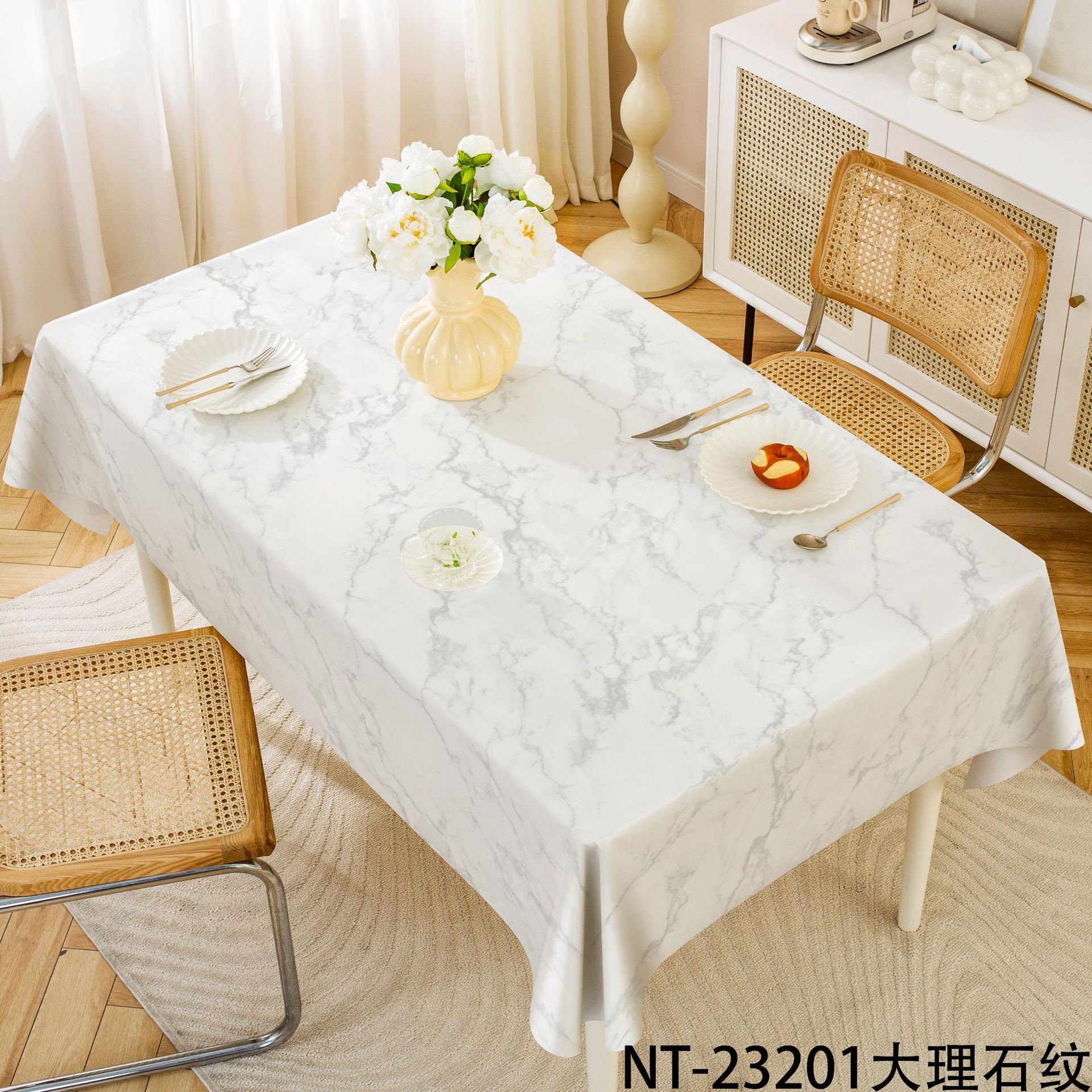 A864 Manufacturer Household Waterproof and Oil-proof Plaid Tablecloth Disposable PVC Rectangular Table Mat Square Table Coffee Table Tablecloth Wholes